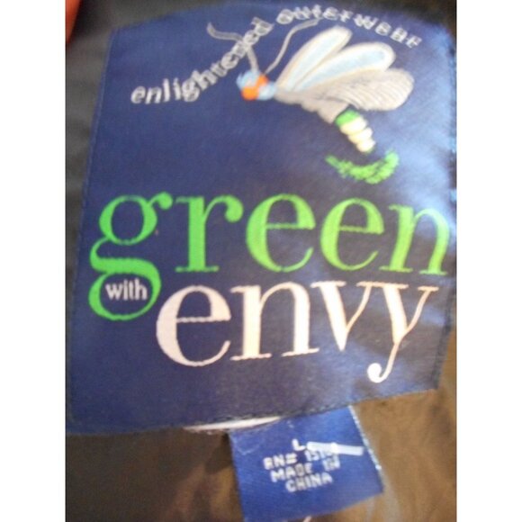 Black wool blend Pea Coat Size L Green with Envy Double breasted - Picture 3 of 3